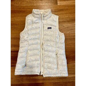Patagonia Goose Down Sweater Vest White Sleeveless Full Zip Girls Sz XL 68225
